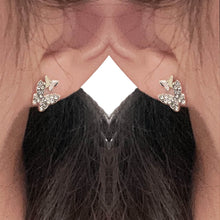 Load image into Gallery viewer, Butterfly Jewelry Set - Silver Pearl Necklace Earrings