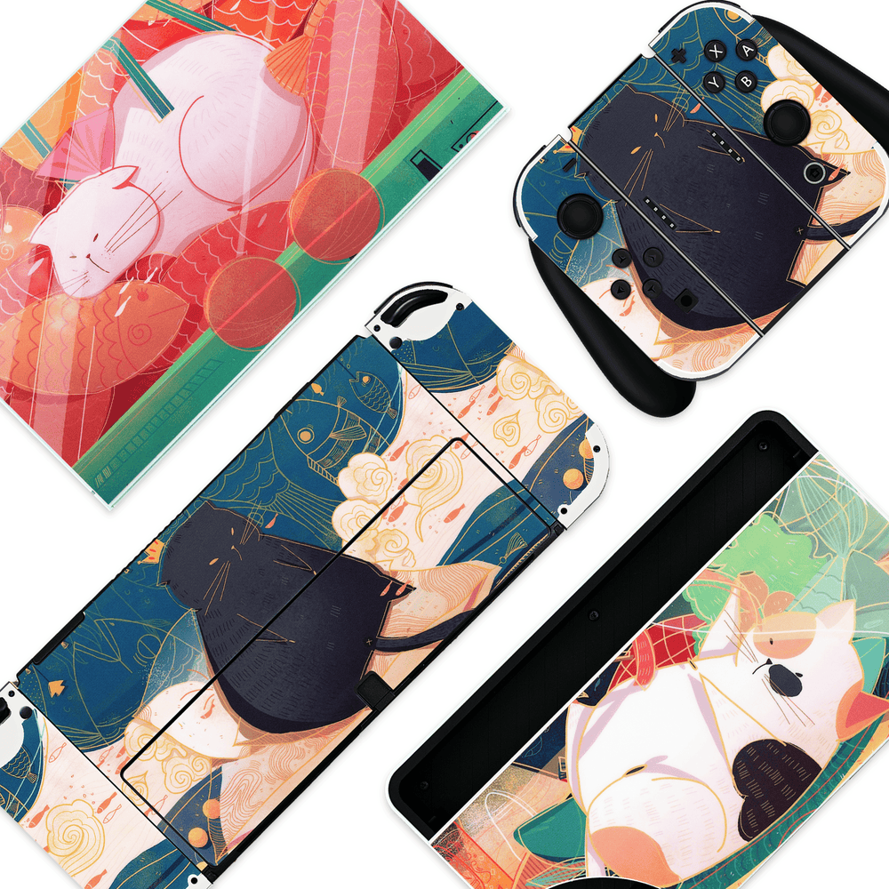 Load image into Gallery viewer, Fat Cats Skin - Cat Nintendo Switch Lite OLED Wrap