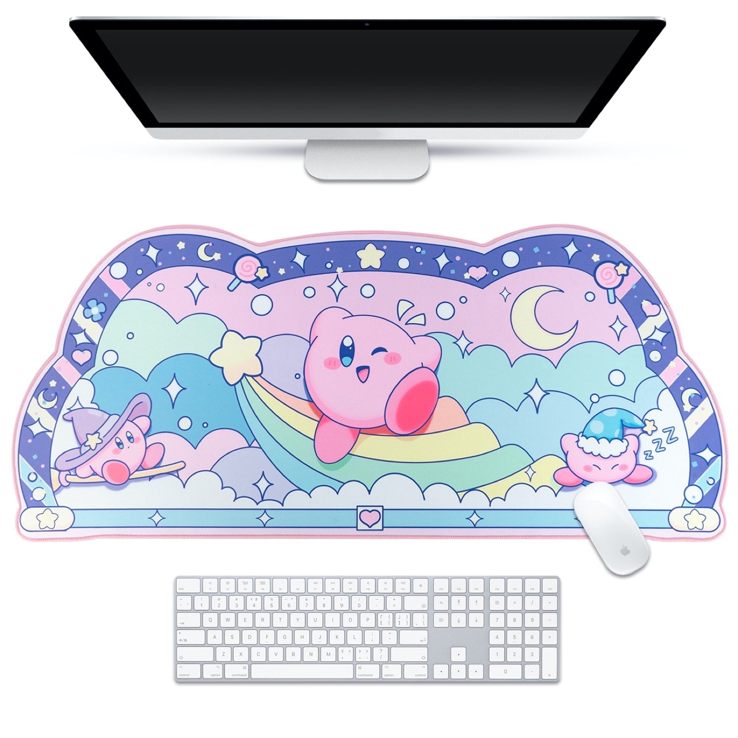 Kirby Desk Mat - Large Blue Anime Mousepad – Beluga Design