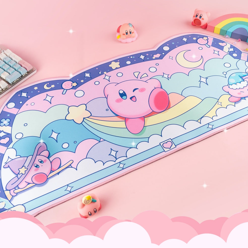Load image into Gallery viewer, Kirby Desk Mat - Large Blue Anime Mousepad
