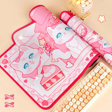 Load image into Gallery viewer, Marie Cat Kawaii Desk Mat – Pink Cute Anime Mouse Pad