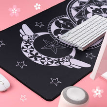 Load image into Gallery viewer, Cardcaptor Sakura Desk Mat - Constellation Star Black and Pink Mousepad