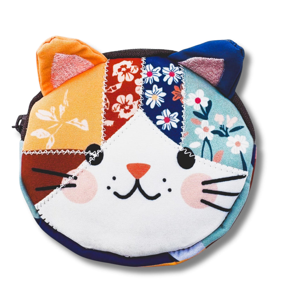 Load image into Gallery viewer, Cat Pencil Case Set | 3 Piece Kawaii Kitty Pouch Set with Coin Purse &amp; Keychain