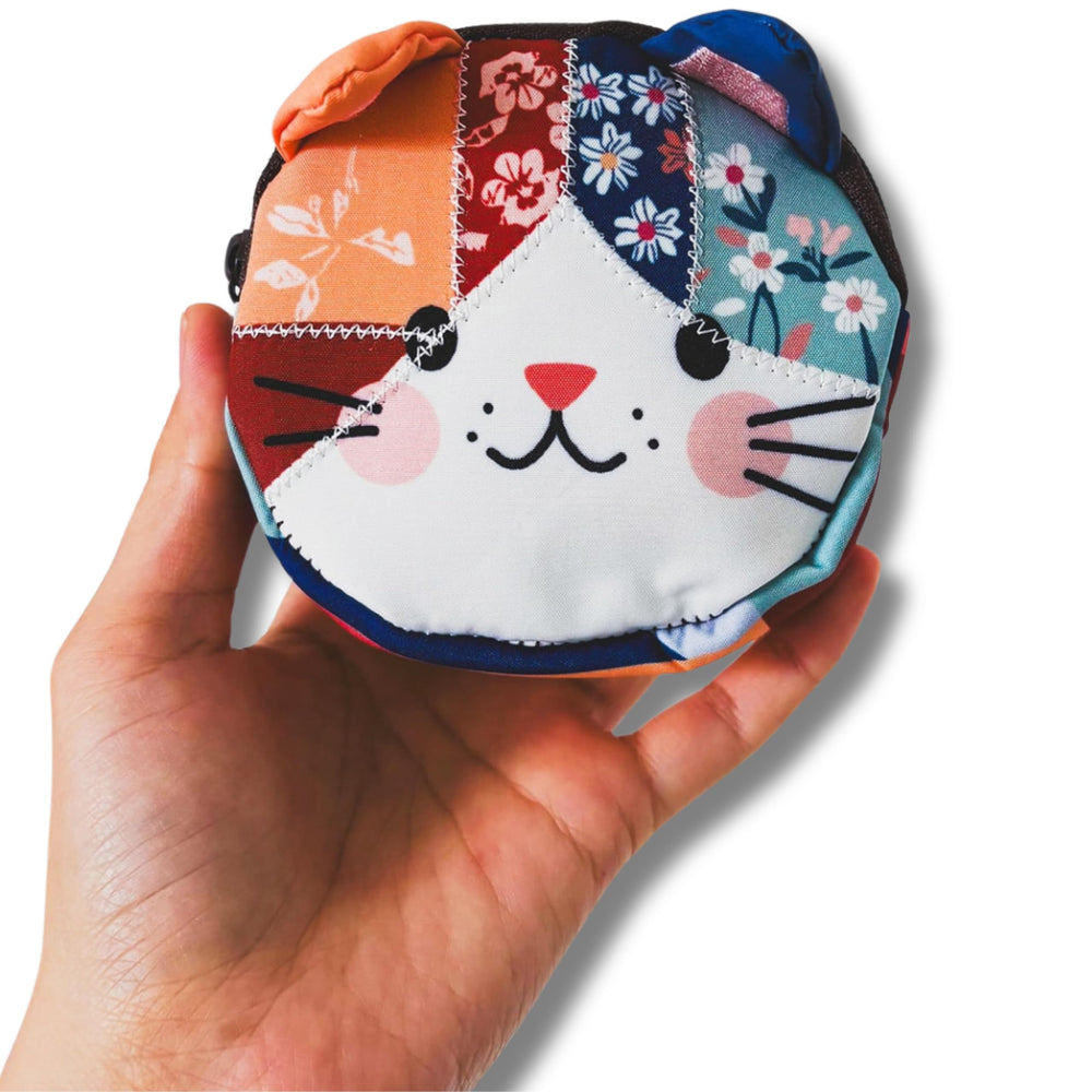 Load image into Gallery viewer, Cat Pencil Case Set | 3 Piece Kawaii Kitty Pouch Set with Coin Purse &amp; Keychain