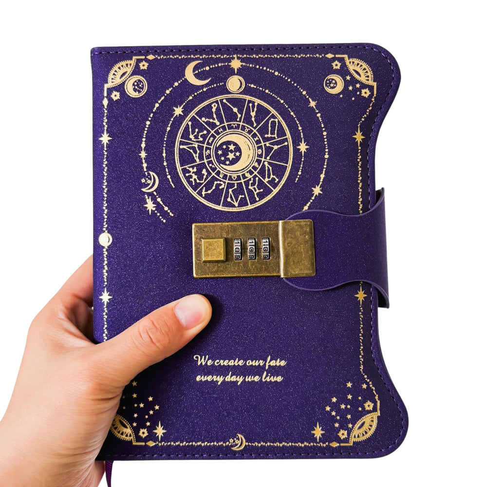 Load image into Gallery viewer, Purple Lock Journal | Password Diary with 3-Digit Combination Lock