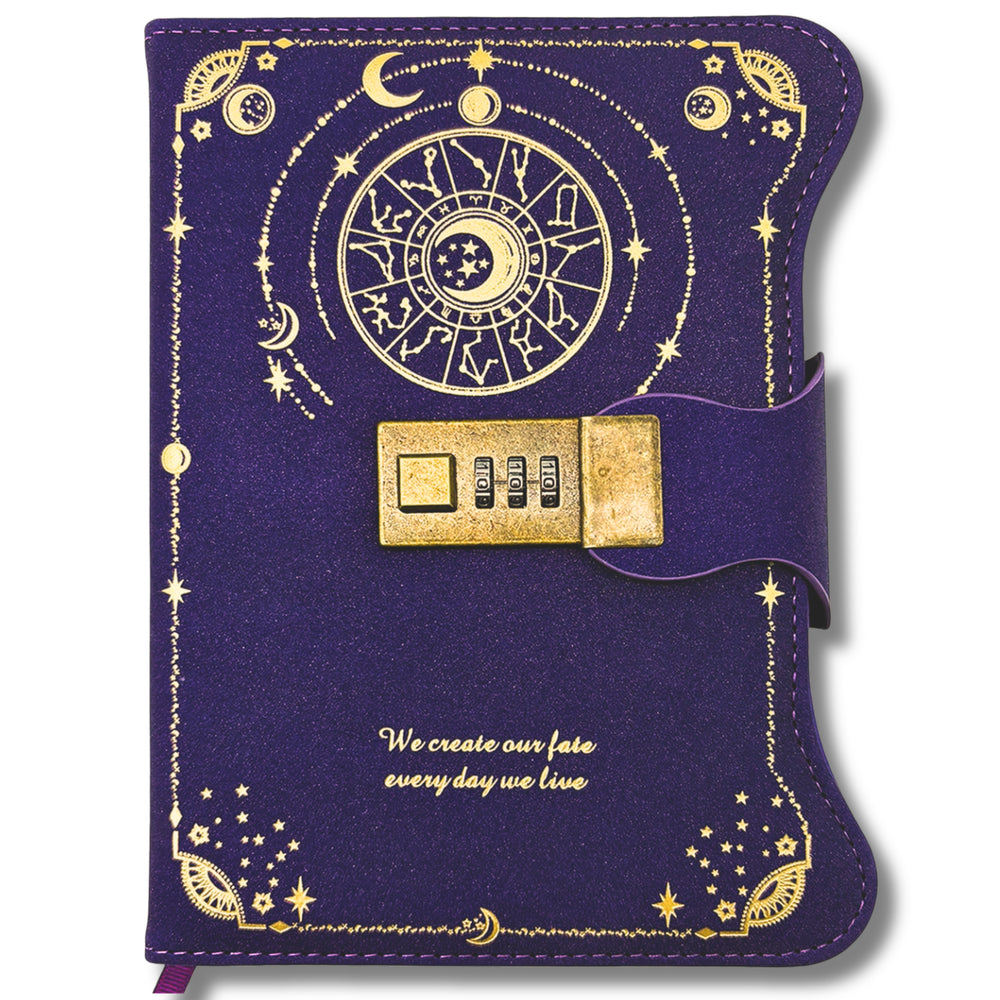 Load image into Gallery viewer, Purple Lock Journal | Password Diary with 3-Digit Combination Lock