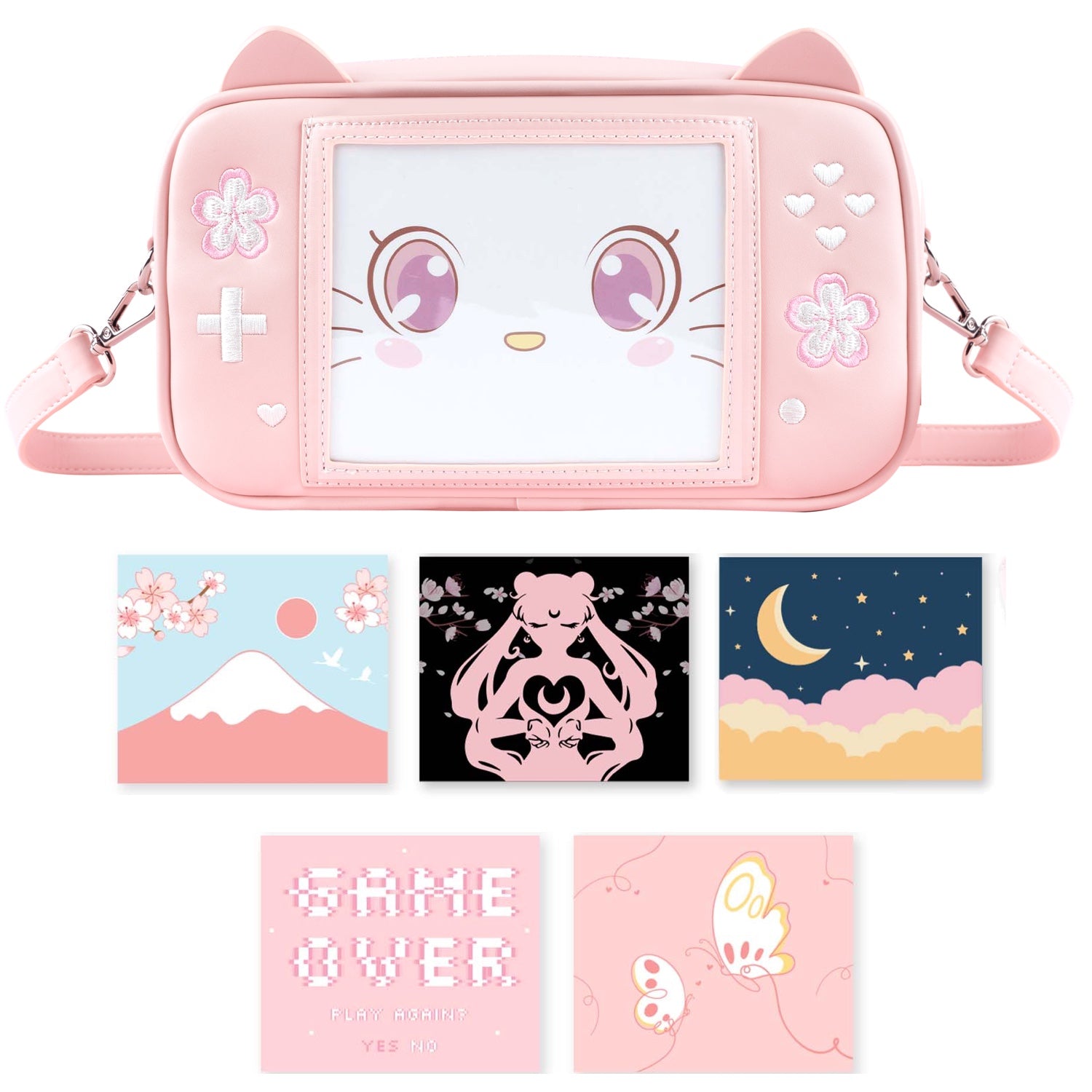 Sakura Game Purse - Kawaii Pink Crossbody Ita Handbag – Beluga Design
