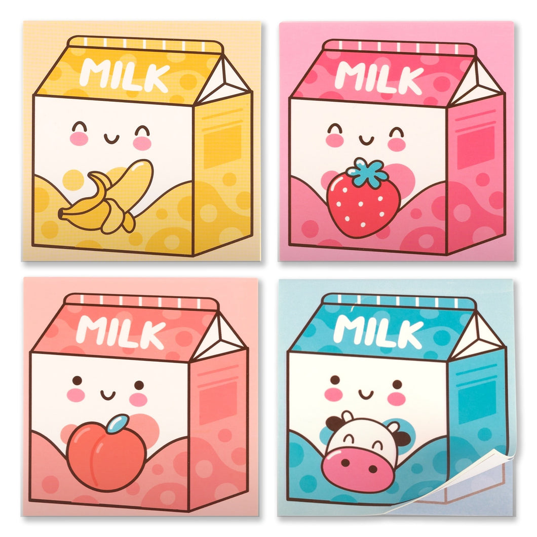 Milk Carton Sticky Notes - Kawaii Notepads