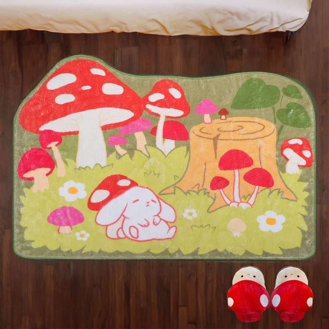 Mushroom Rug | Cute Large Rectangular Carpet Home Decor