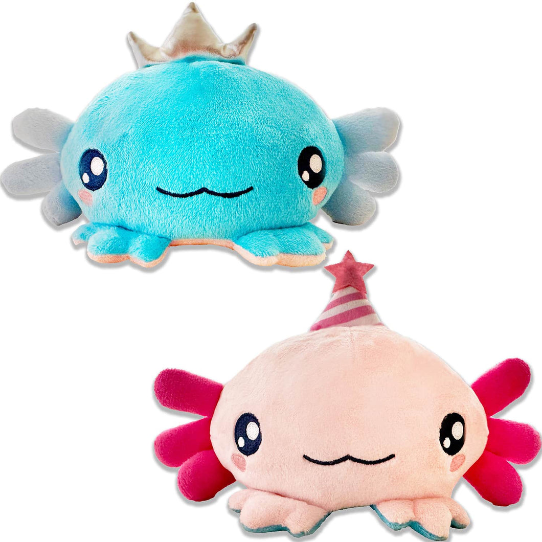 Axolotl Plush | Reversible Pink Blue Kawaii Plushie