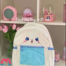 Load and play video in Gallery viewer, Cinnamoroll Backpack - Anime Blue White Fluffy Bag
