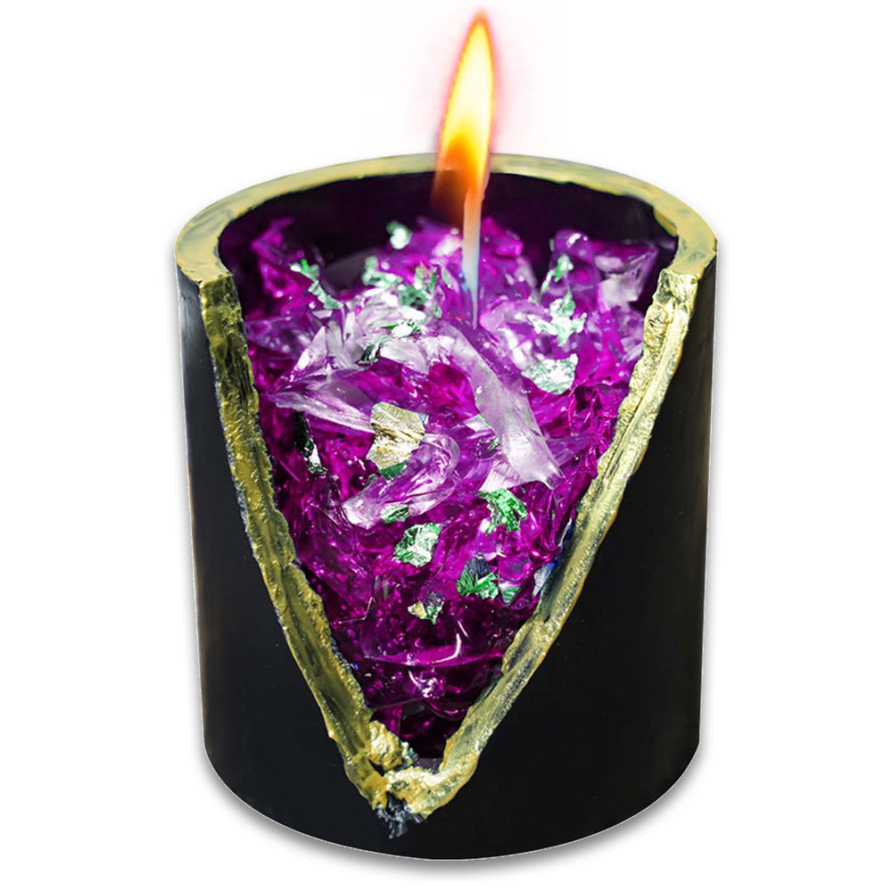 Load image into Gallery viewer, Amethyst Crystal Candle - Unscented Purple Soy
