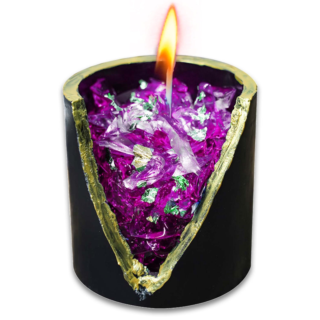 Amethyst Crystal Candle - Unscented Purple Soy