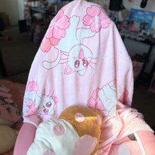 Load image into Gallery viewer, Sakura Cat Blanket - Kawaii Pink Pastel Throw Blanket