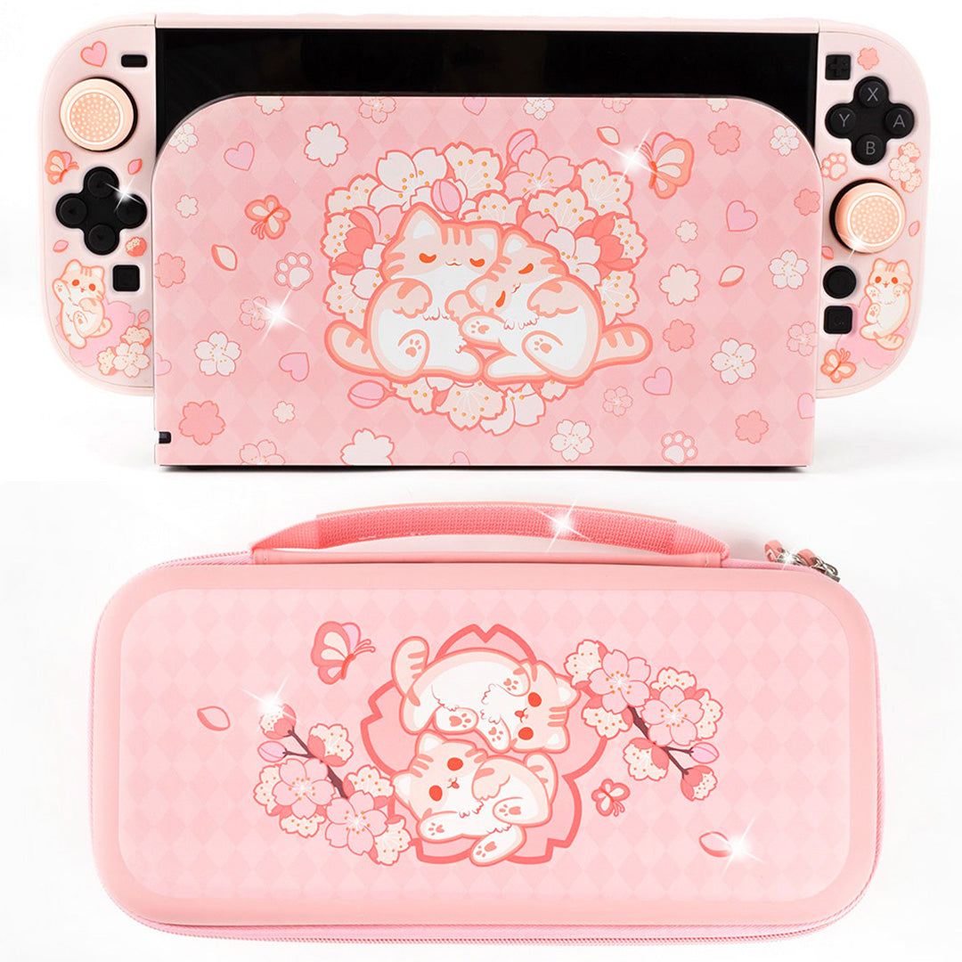 Sakura Cat Bundle for Nintendo Switch 2 | Kawaii Pink Anime Switch