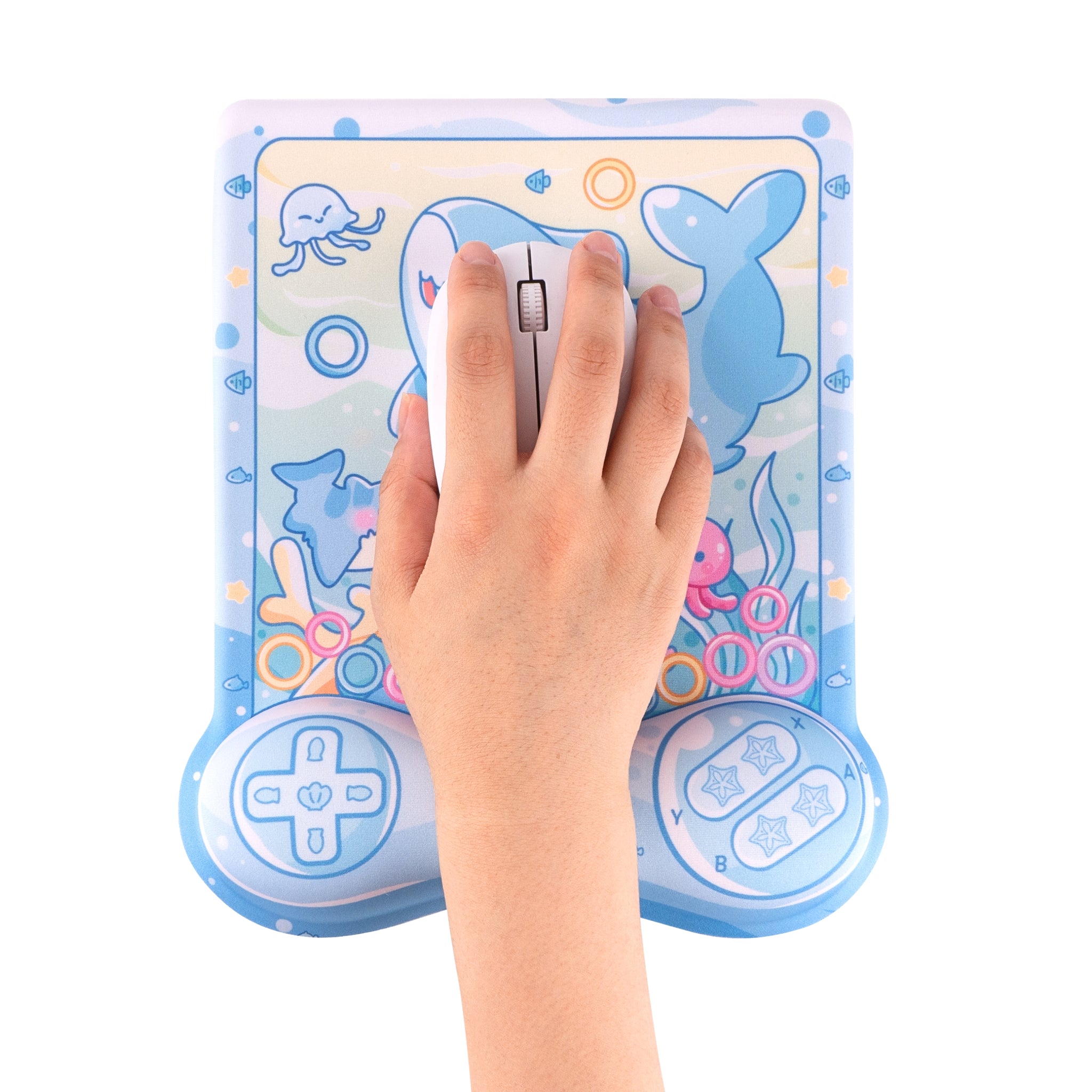BelugaDesign Shark Wrist Rest | Cute Kawaii Anime Pastel Blue Wrist Pad - View #11