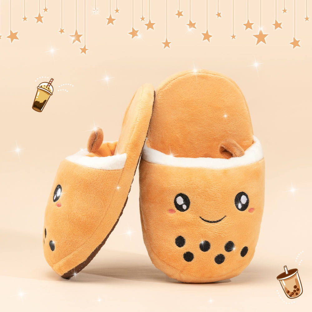 Load image into Gallery viewer, Boba Womens Slippers - Cute Anime Kawaii Bubble Tea
