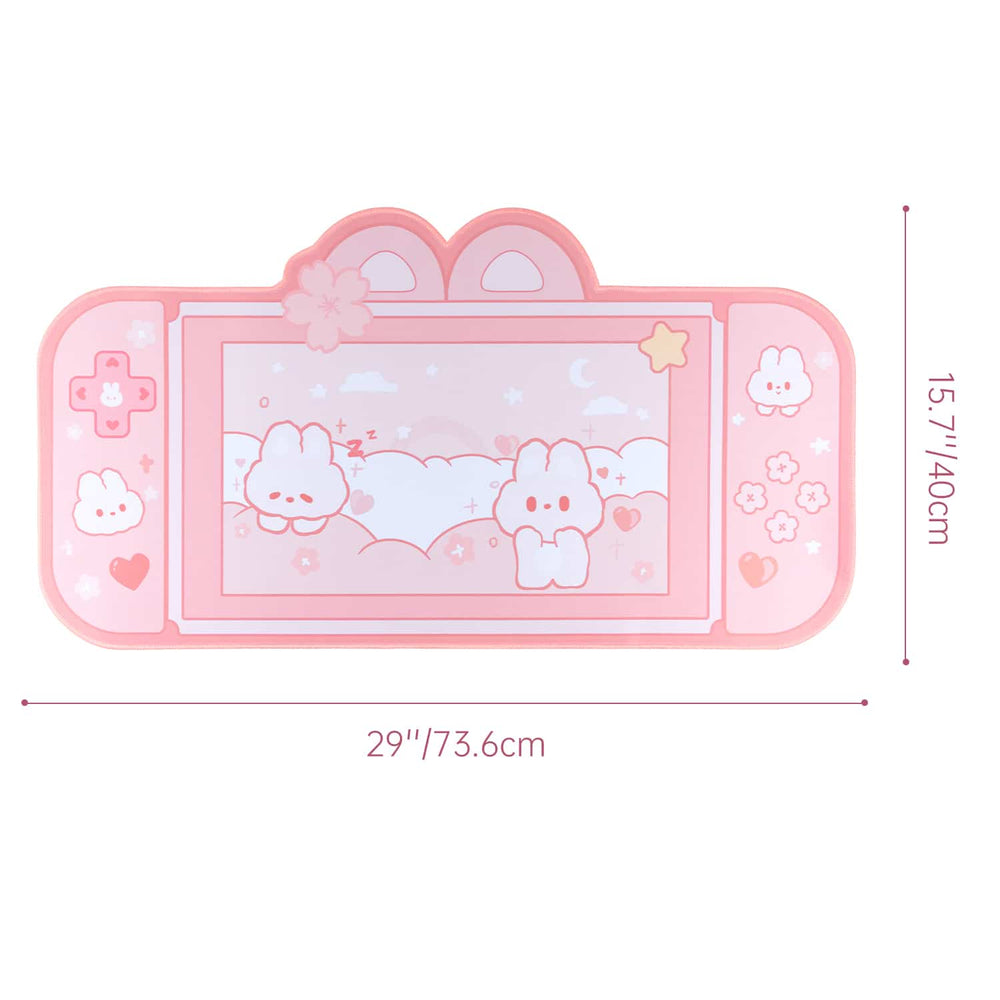 tegel gouden teller Bunny Pink Desk Mat - Cute Gaming Nintendo Switch Pad – Beluga Design