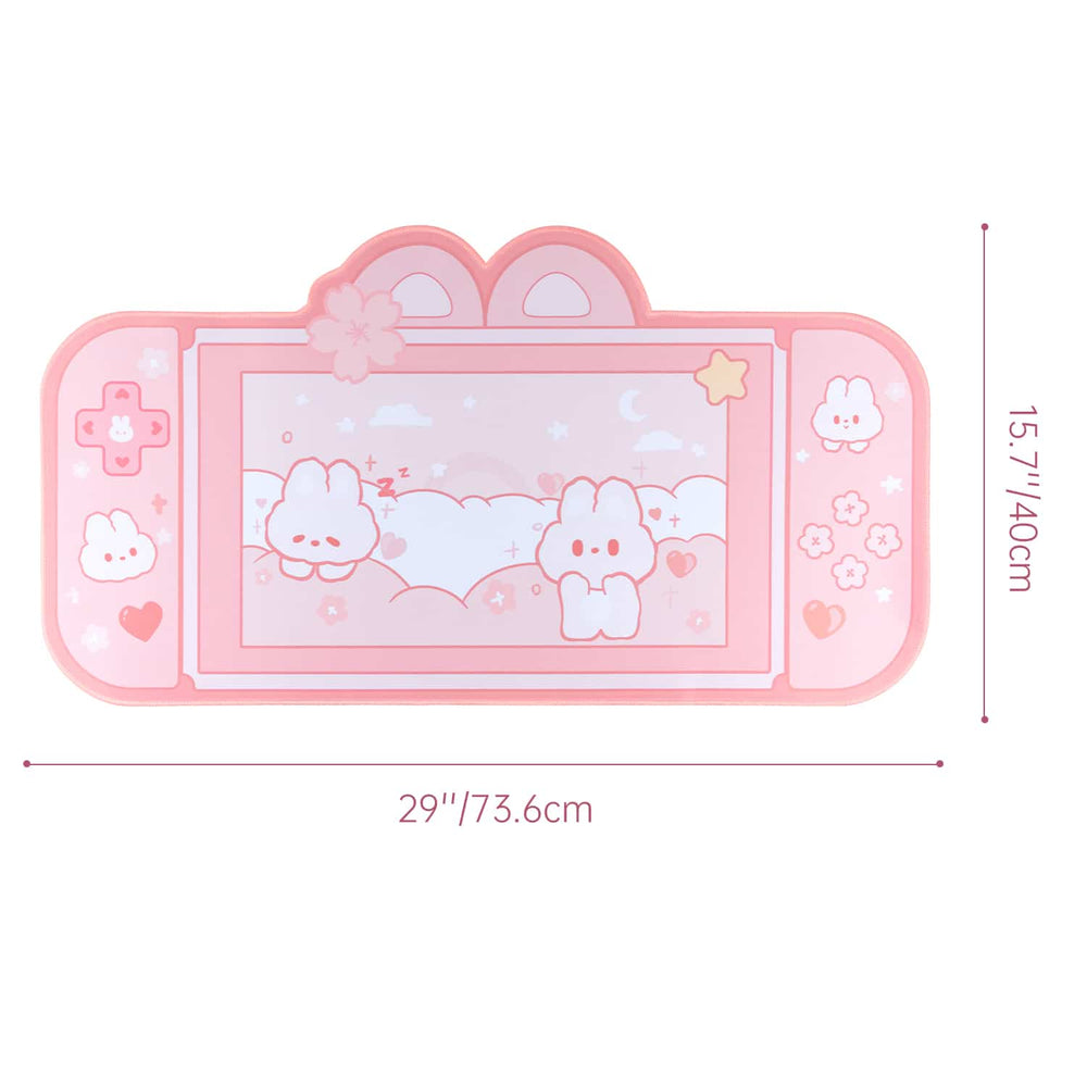 Nintendo Rabbit Pink Bunny Pink Desk Mat - Cute Gaming Nintendo Switch Pad – Beluga Design