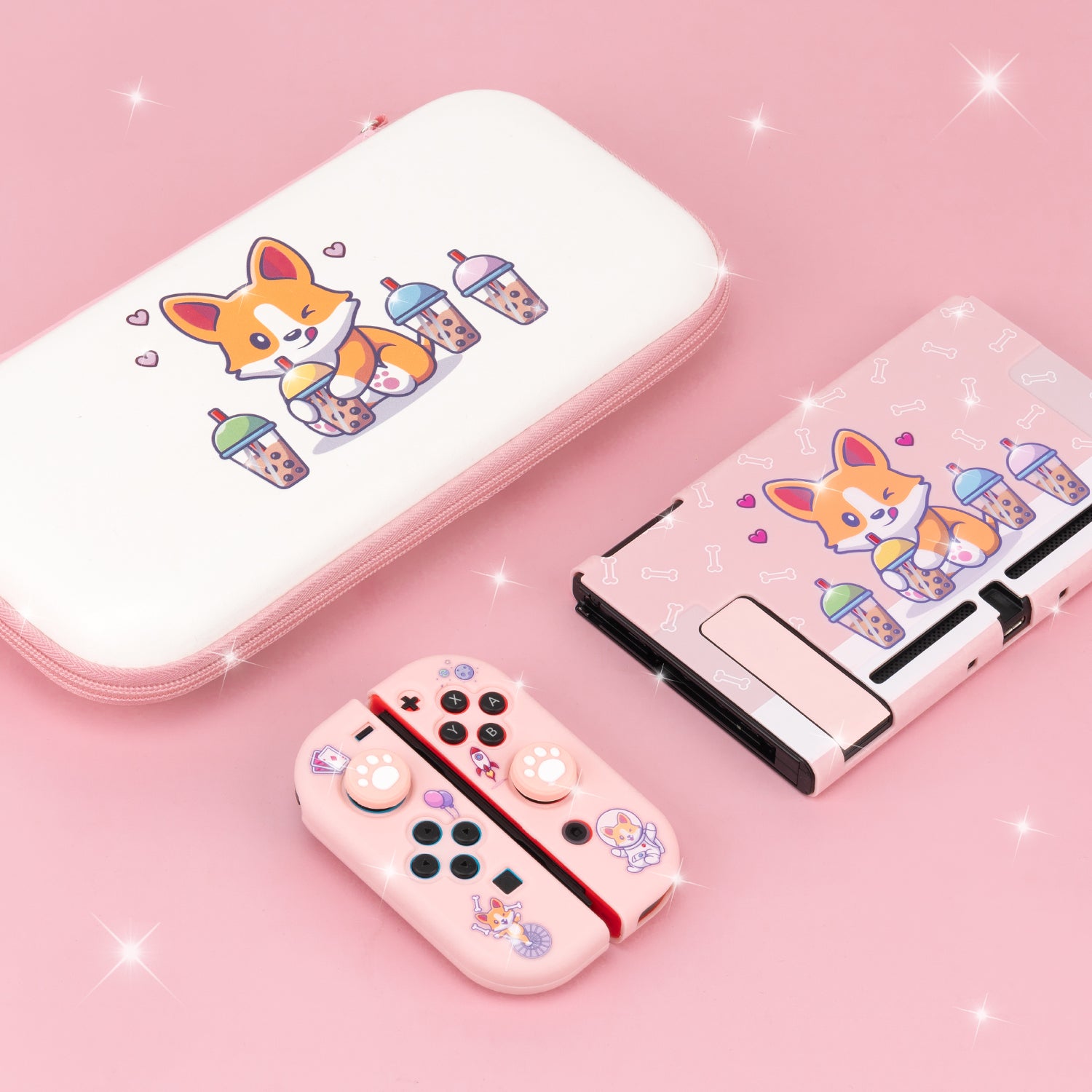 Corgi Boba Case - Dog Nintendo Switch, Lite, OLED Bundle – Beluga Design