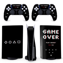 Load image into Gallery viewer, Game Over PS5 Skin - Retro Black Vinyl Sticker for Sony Playstation 5
