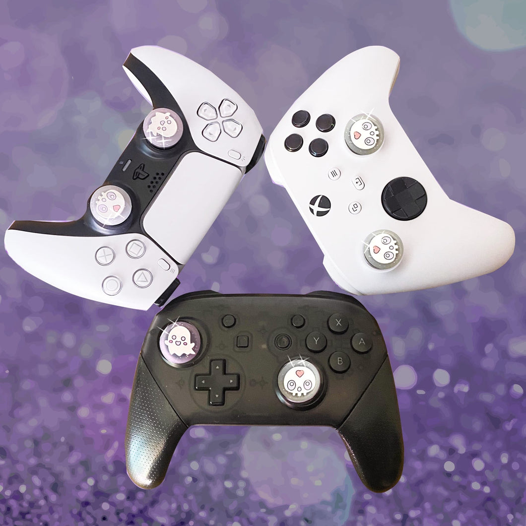 Ghost Thumb Grips - Glitter Clear for PS5 PS Xbox Pro Controller