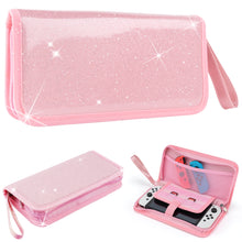 Load image into Gallery viewer, Pink Glitter Carrying Case - Nintendo Switch Lite Standard OLED
