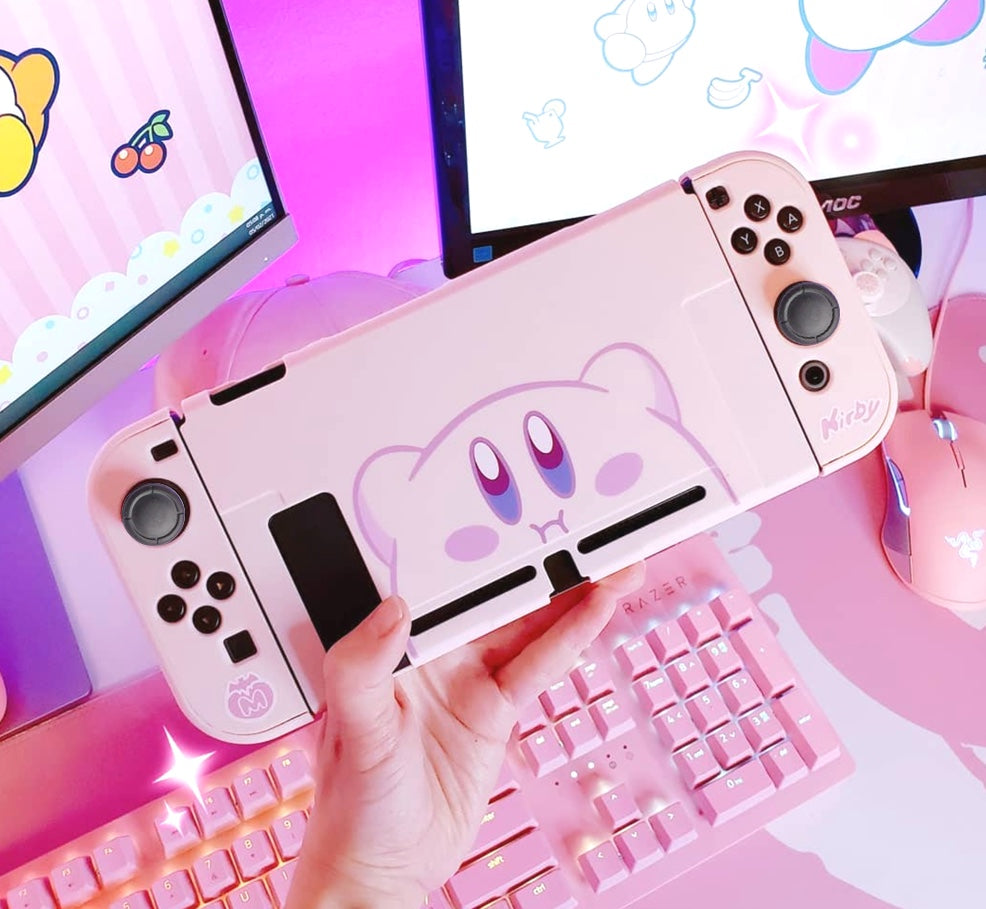 Kirby Switch Case Nintendo Switch Snap On Hard Shell Protector Pink