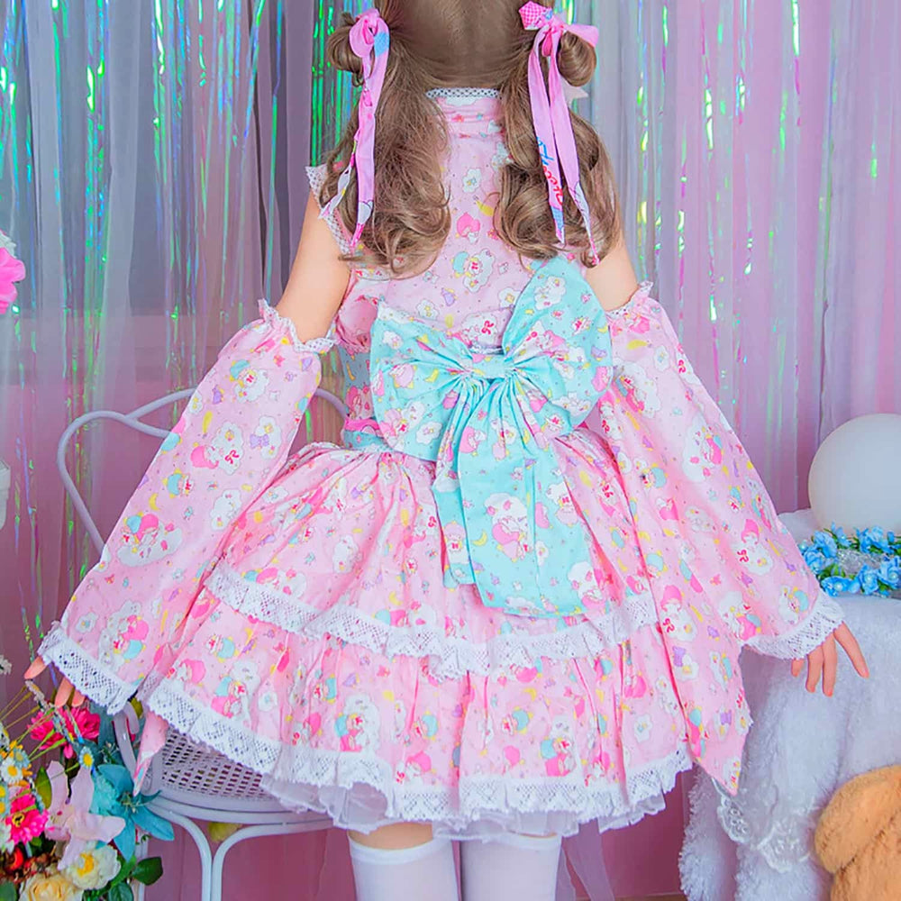 Kawaii Lolita Dress - Pink 8 Piece Kimono