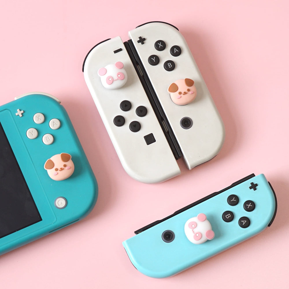 Load image into Gallery viewer, Panda Dog Thumb Grips for All Nintendo Switch Lite OLED
