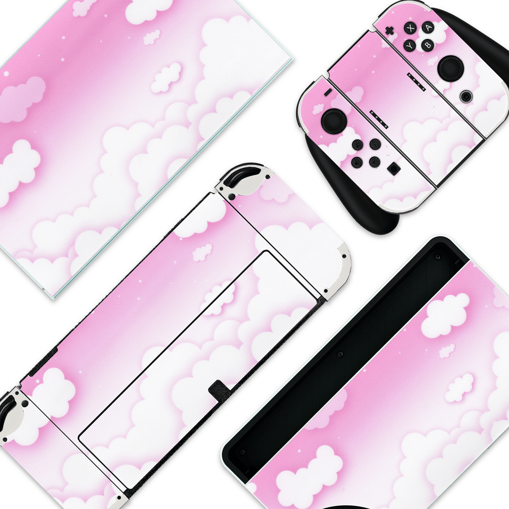 Load image into Gallery viewer, Pink Clouds Switch Skin - Pastel Switch Standard, OLED, Lite Wraps
