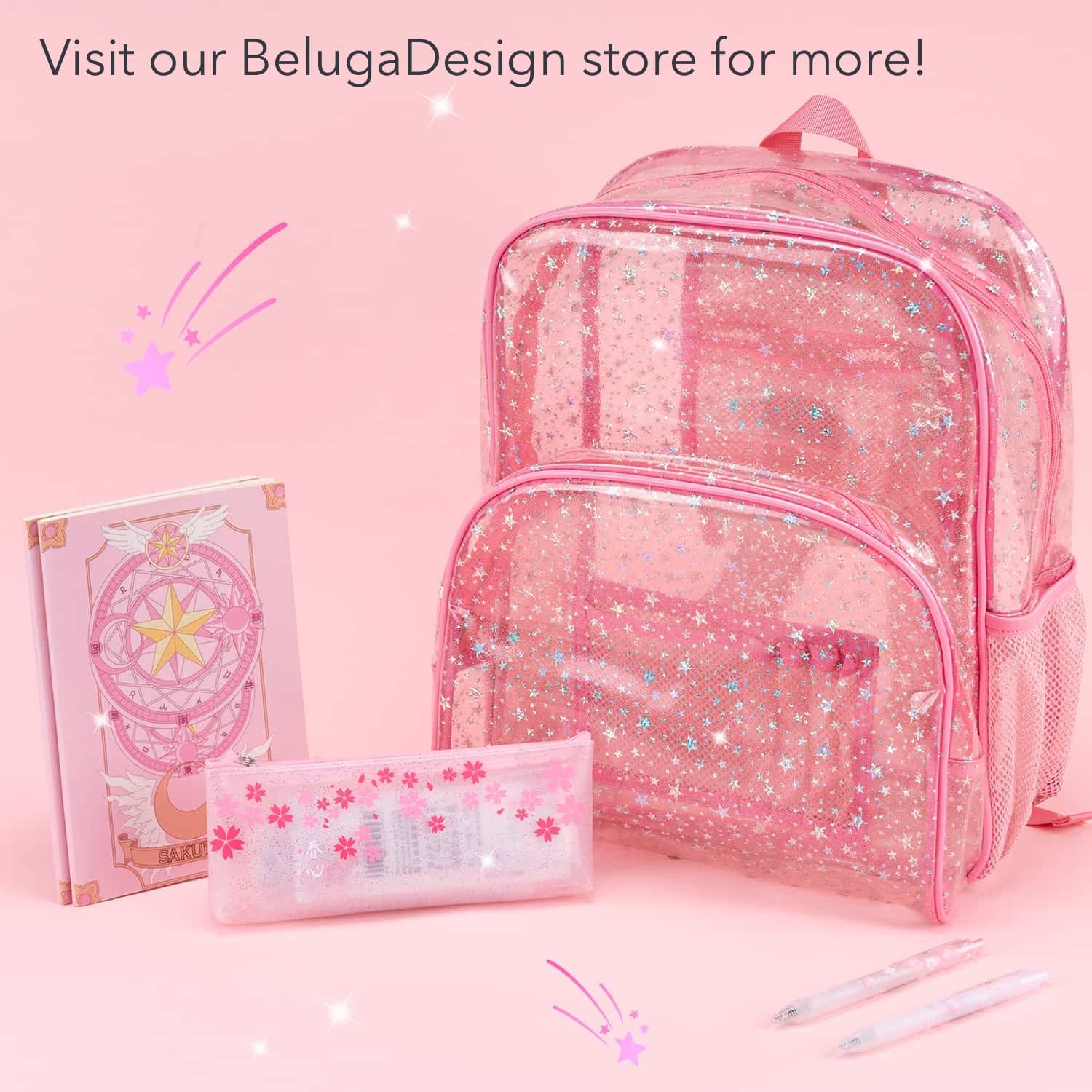 Clear backpack glitter Clearance