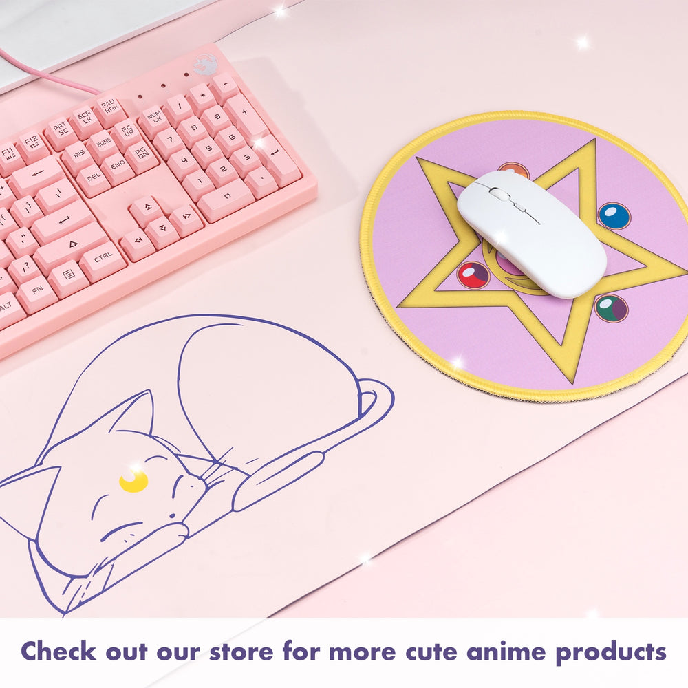 Load image into Gallery viewer, Pink Anime Mousepads - 2 Cute Sakura Moon Mouse Pads
