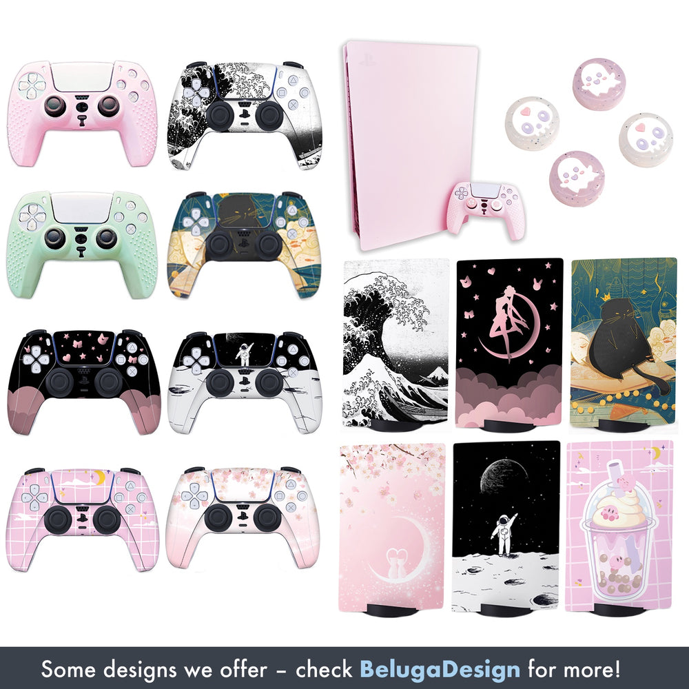 Load image into Gallery viewer, Sakura Cat PS5 Skin - Pink Cute Vinyl Wrap Sticker Sony Playstation 5
