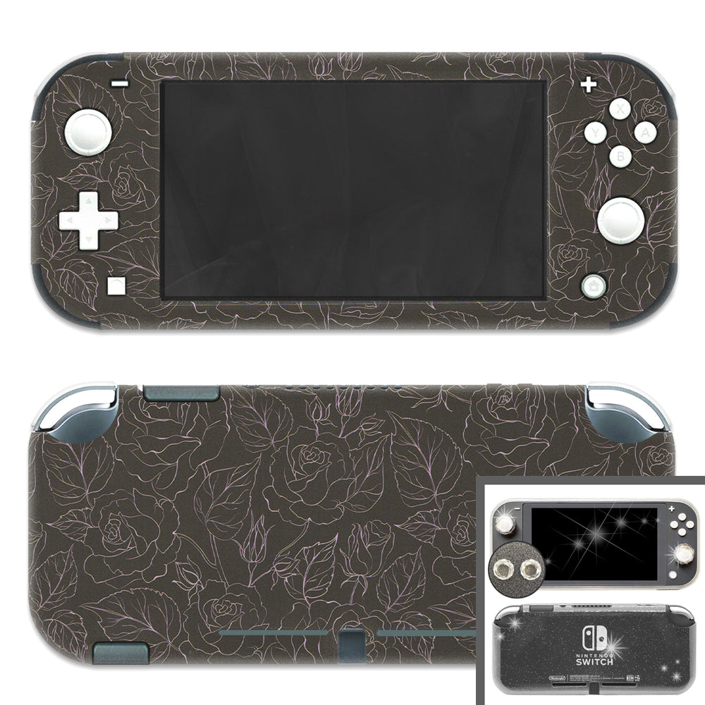 Load image into Gallery viewer, Black Rose Skin - Flower Nintendo Switch OLED or Lite Wrap
