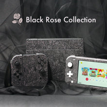 Load image into Gallery viewer, Black Rose Skin - Flower Nintendo Switch OLED or Lite Wrap
