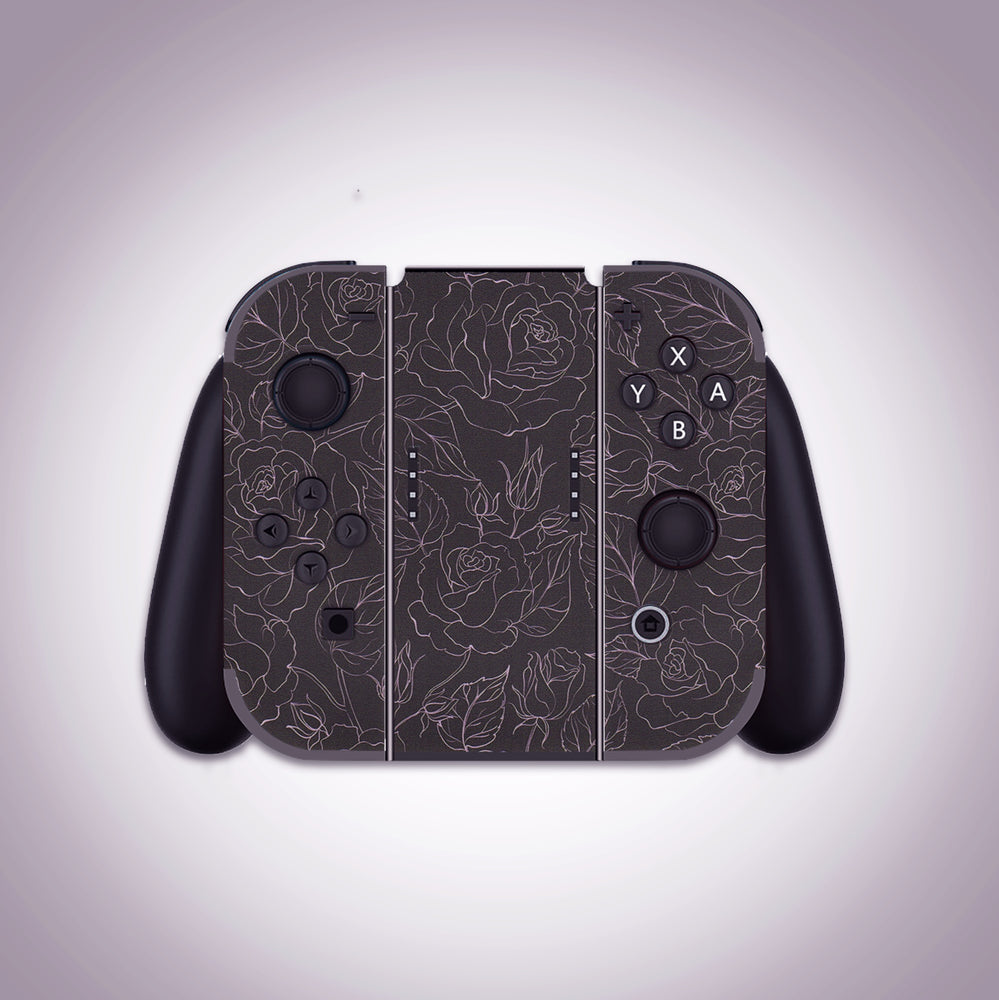 Load image into Gallery viewer, Black Rose Skin - Flower Nintendo Switch OLED or Lite Wrap
