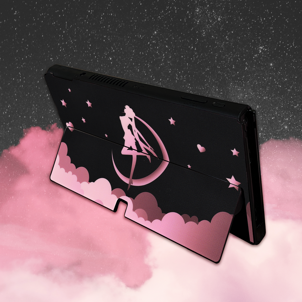 Load image into Gallery viewer, Sailor Moon Skin - Black Pink Anime Cute Nintendo Switch OLED Wrap
