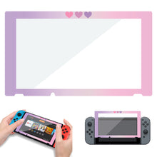 Load image into Gallery viewer, Pink Purple Nintendo Switch Screen Protector - Tempered Glass Hearts Border