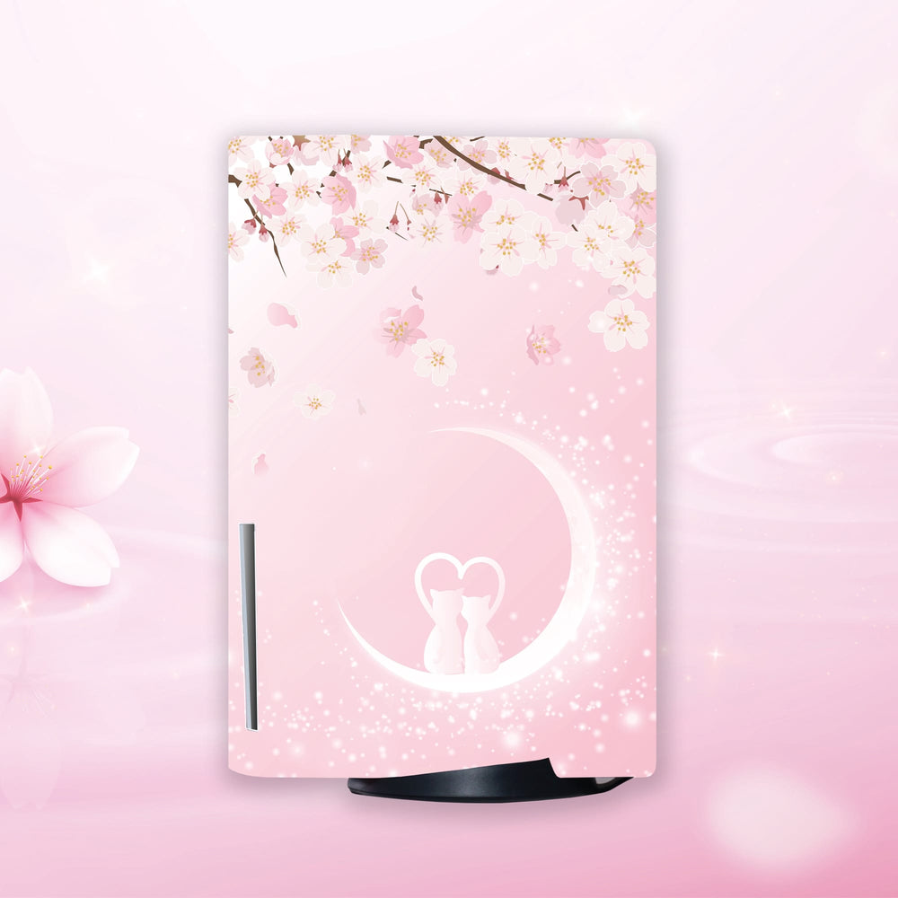 Load image into Gallery viewer, Sakura Cat PS5 Skin - Pink Cute Vinyl Wrap Sticker Sony Playstation 5