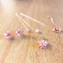 Load image into Gallery viewer, Sakura Necklace Earrings Jewelry Set