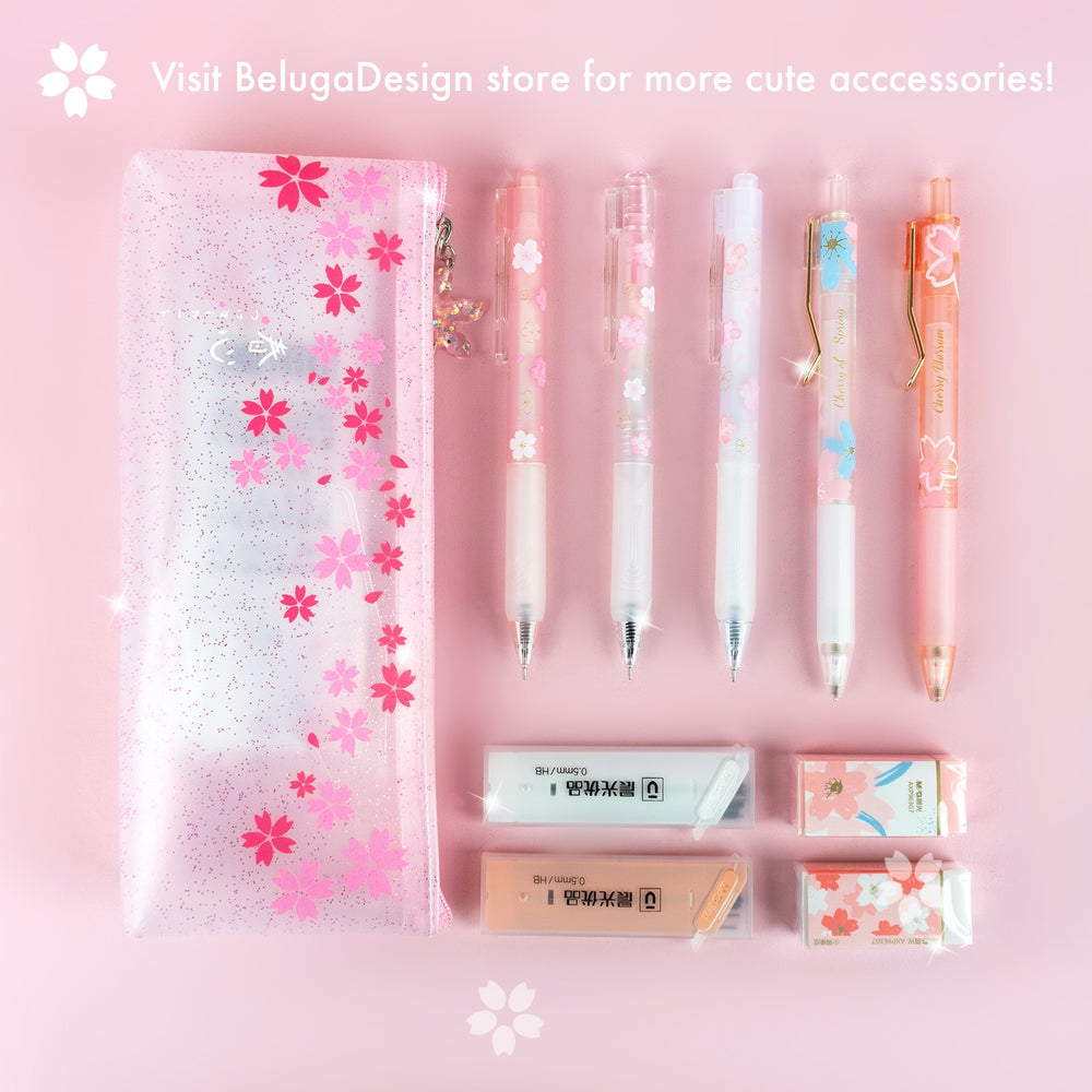 Load image into Gallery viewer, Sakura Pens | Kawaii Pink Japanese Cherry Blossoms 3 Pack
