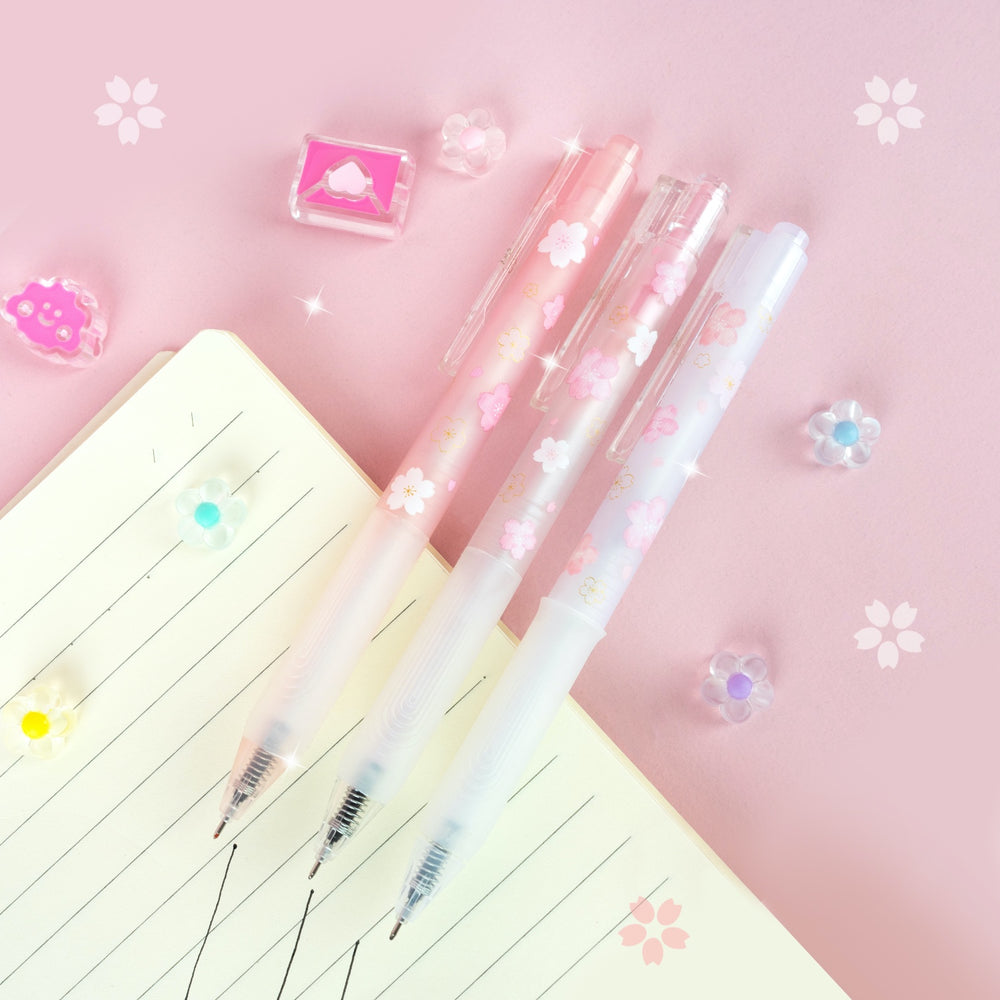 Load image into Gallery viewer, Sakura Pens | Kawaii Pink Japanese Cherry Blossoms 3 Pack
