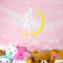 Load and play video in Gallery viewer, Moon Anime Tapestry - Cute Anime Kawaii Blanket Wall Decor