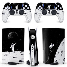 Load image into Gallery viewer, Space Moon PS5 Skin - Astronaut Cute Vinyl Wrap Sticker Sony Playstation 5
