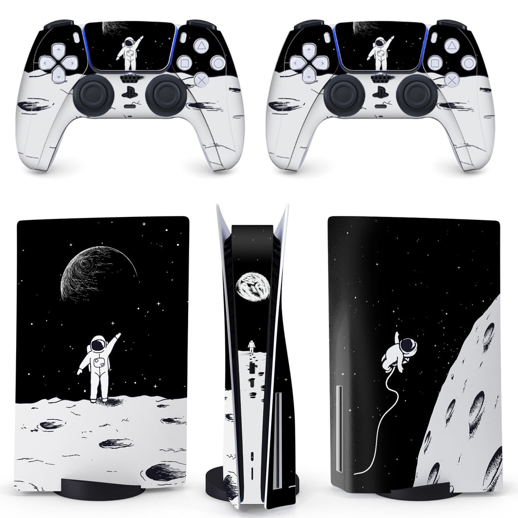 Space Moon PS5 Skin - Astronaut Cute Vinyl Wrap Sticker Sony Playstation 5