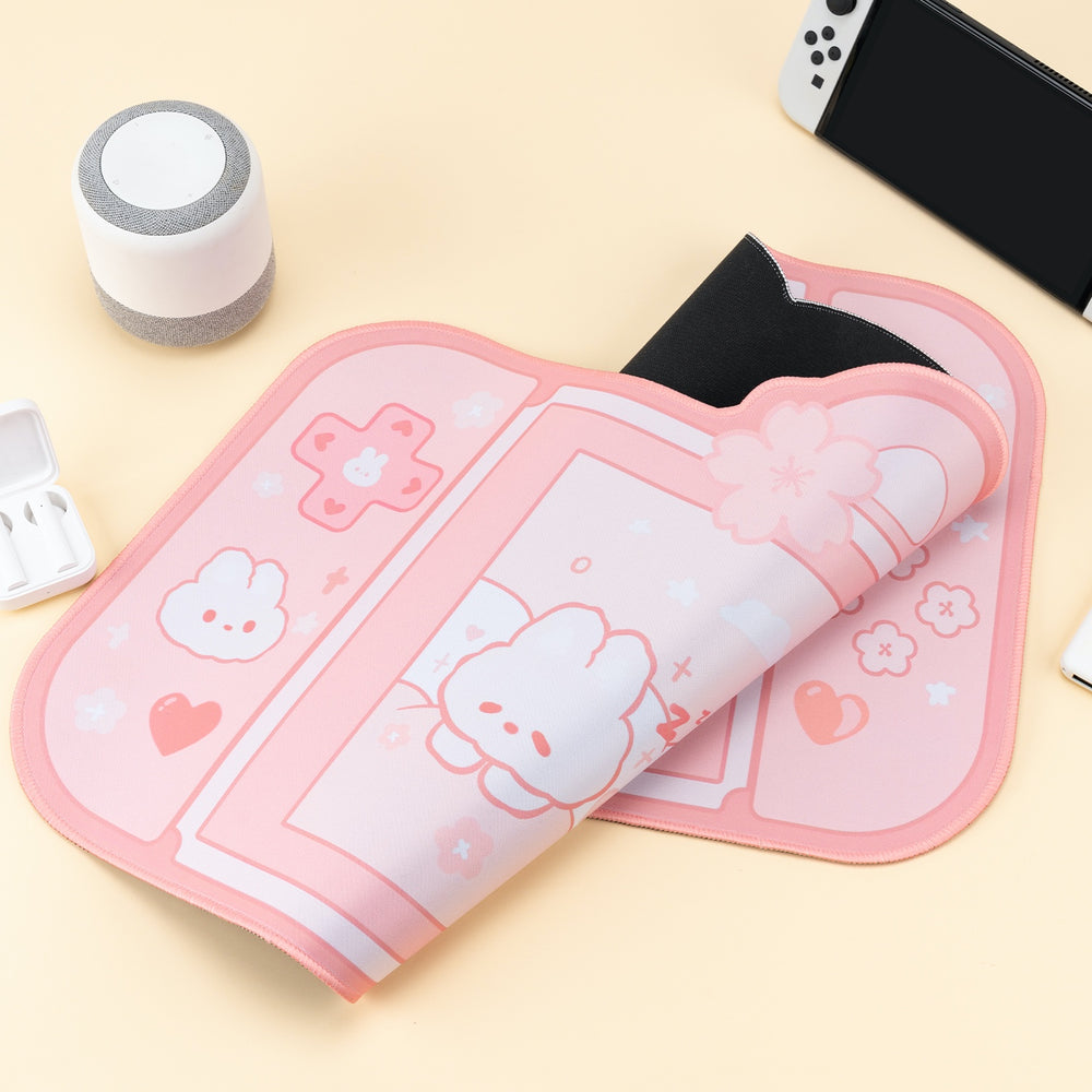 Nintendo Rabbit Pink Bunny Pink Desk Mat - Cute Gaming Nintendo Switch Pad – Beluga Design