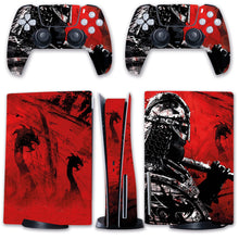 Load image into Gallery viewer, Warrior PS5 Skin | Battle Black Red Wrap Decal for Sony Playstation 5
