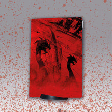 Load image into Gallery viewer, Warrior PS5 Skin | Battle Black Red Wrap Decal for Sony Playstation 5
