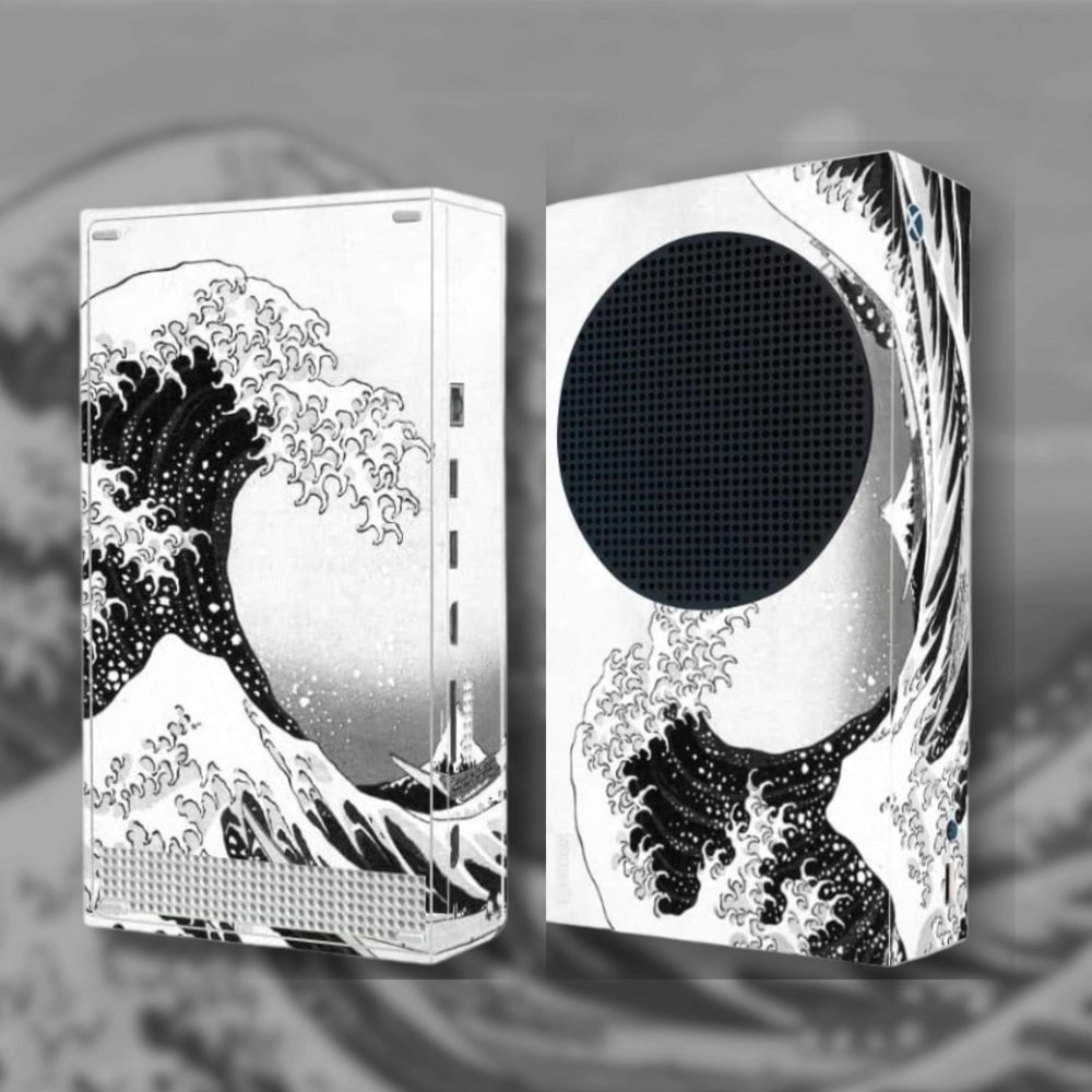 Load image into Gallery viewer, Wave Xbox Skin | Japanese Black White Vinyl for Xbox Series S or X
